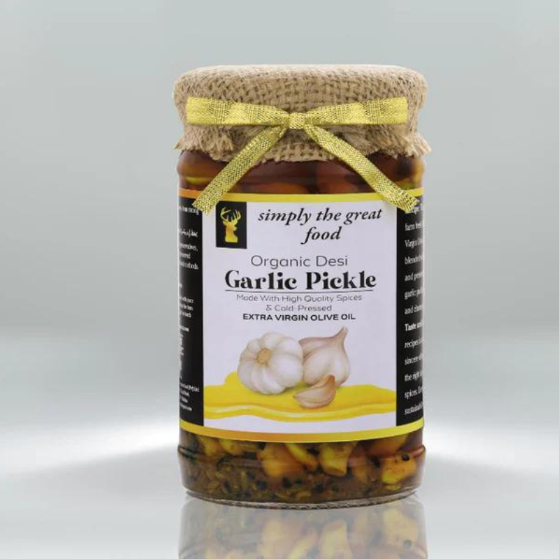 Desi Garlic Pickle in Olive Oil
