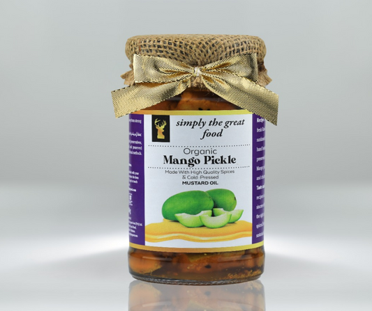 Organic Mango Pickle in Mustard Oil (Seedless)